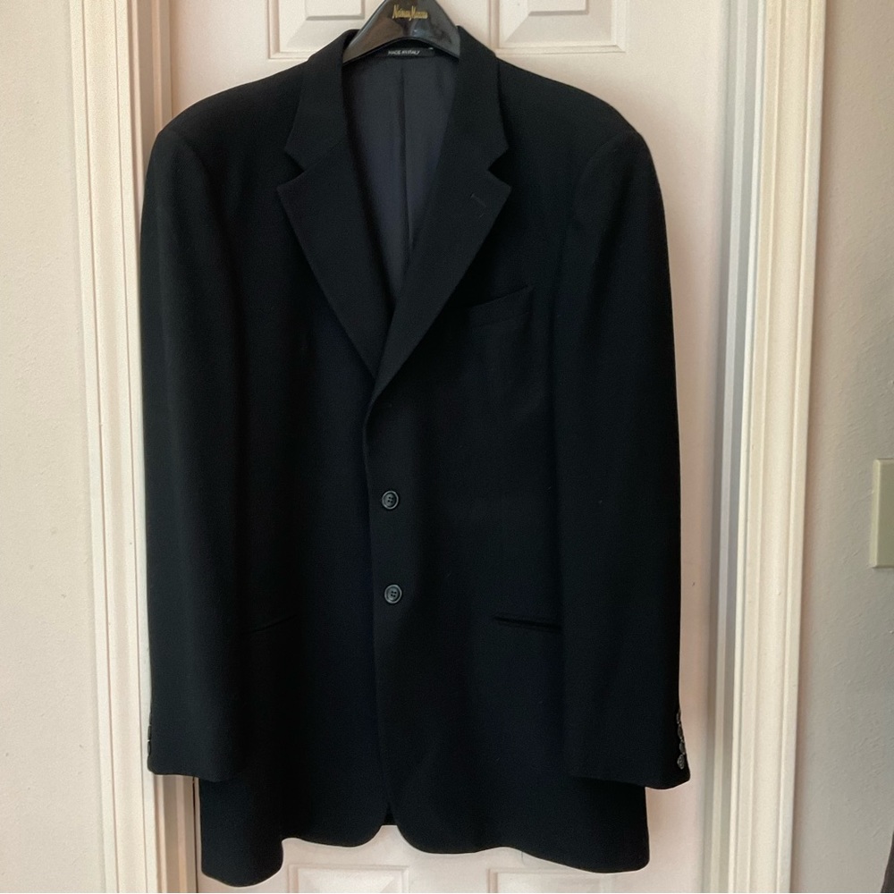 SOLD - Armani Collezioni Lama Wool Blazer, black, 44” chest, Excellent Condition - Picture 6 of 10